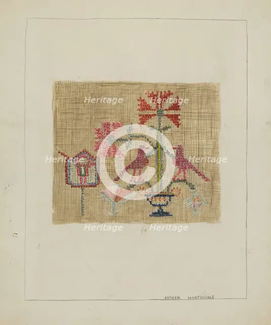 Sampler, 1935/1942. Creator: Esther Martindale.