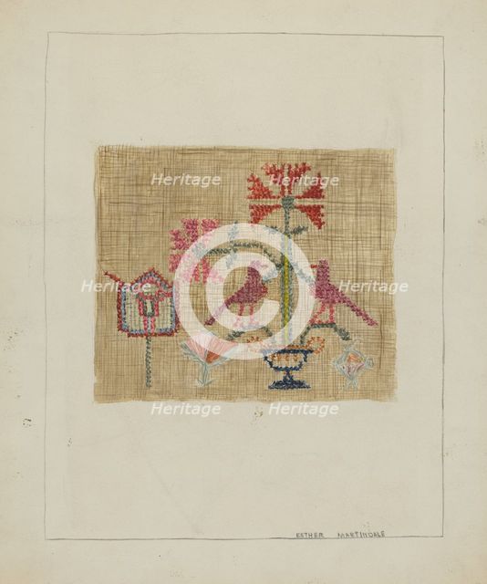 Sampler, 1935/1942. Creator: Esther Martindale.