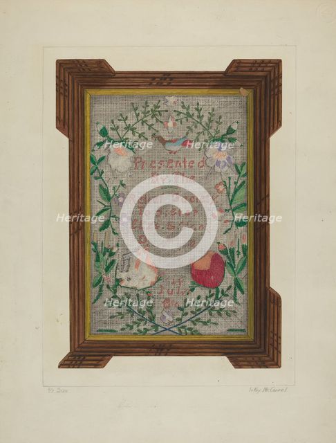 Sampler, 1935/1942. Creator: LeRoy McCarrel.