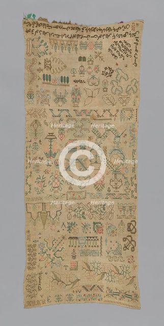 Sampler, Turkey, 18th/19th century. Creator: Ummu Gulsun.