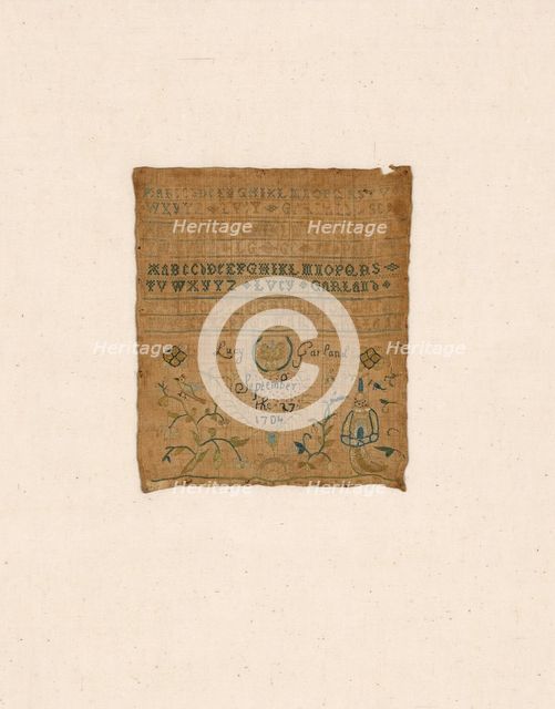 Sampler, United States, 1704. Creator: Lucy Garland.
