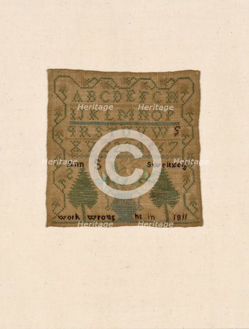 Sampler, United States, 1811. Creator: Ann S. Sweitzers.