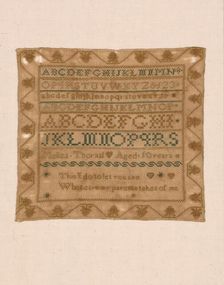 Sampler, United States, 19th century. Creator: Meliza Thornal
