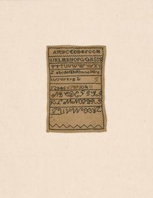 Sampler, United States, 19th century. Creator: Unknown