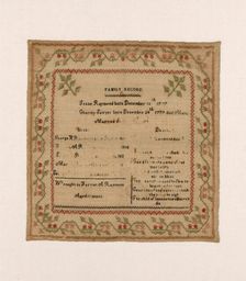 Sampler, United States, c. 1819. Creator: Harriot Augusta Raymond
