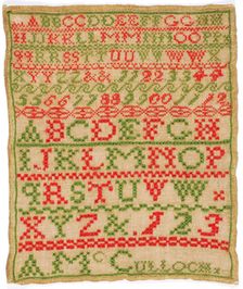 Sampler, about 1830. Creator: Unknown