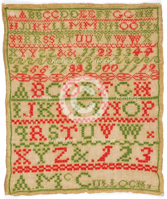 Sampler, about 1830. Creator: Unknown.