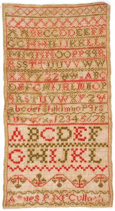 Sampler, about 1830. Creator: Unknown