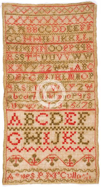 Sampler, about 1830. Creator: Unknown.