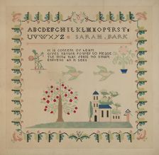 Sampler, c. 1936. Creator: Dorothy Posten