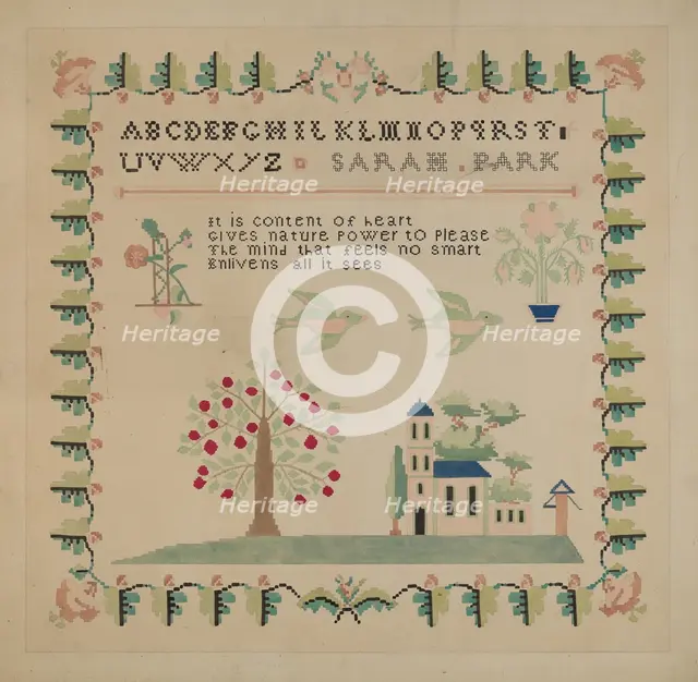 Sampler, c. 1936. Creator: Dorothy Posten.