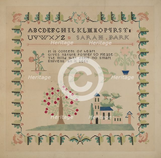 Sampler, c. 1936. Creator: Dorothy Posten.