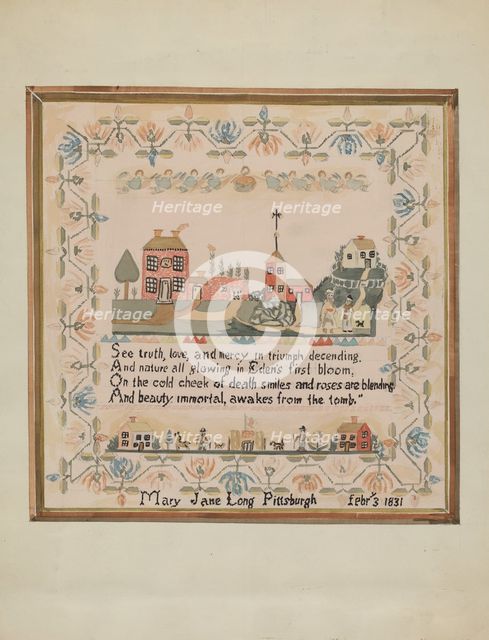 Sampler, c. 1936. Creator: Robert Stewart.