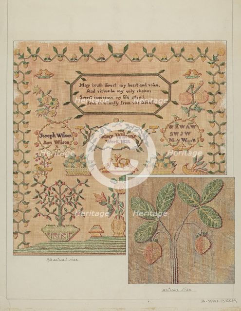Sampler, c. 1937. Creator: Alfred Walbeck.