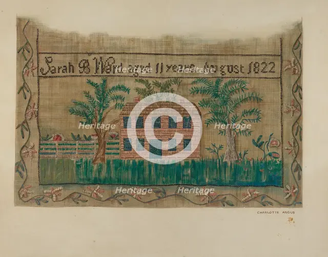 Sampler, c. 1937. Creator: Charlotte Angus.