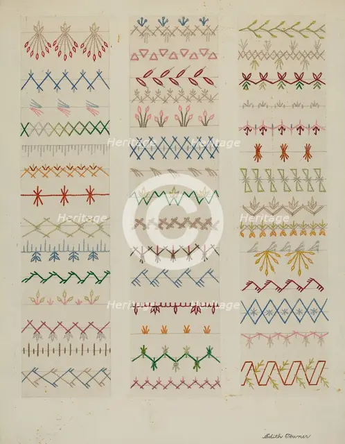 Sampler, c. 1937. Creator: Edith Towner.