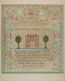 Sampler, c. 1937. Creator: Katherine Hastings