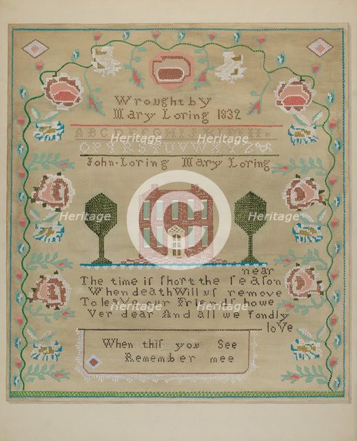 Sampler, c. 1937. Creator: Katherine Hastings.