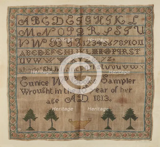 Sampler, c. 1938. Creator: Alfred Walbeck.