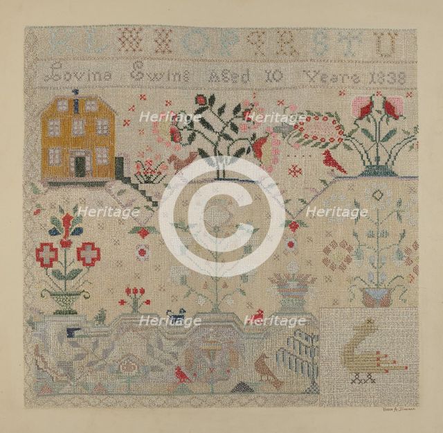Sampler, c. 1938. Creator: Byron Dingman.