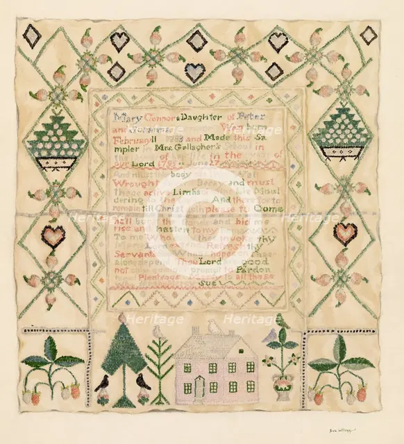 Sampler, c. 1938. Creator: Eva Wilson.