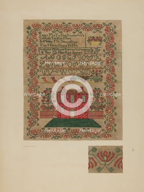 Sampler, c. 1941. Creator: Eileen Knox.