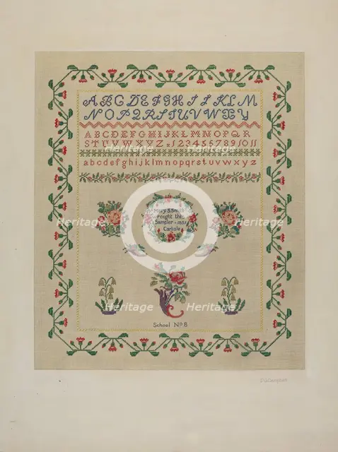 Sampler, c. 1942. Creator: Douglas Campbell.