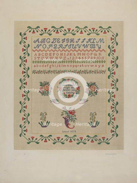 Sampler, c. 1942. Creator: Douglas Campbell.