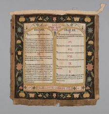 Sampler, Canada, 1765/66. Creator: Charlotte Guerin