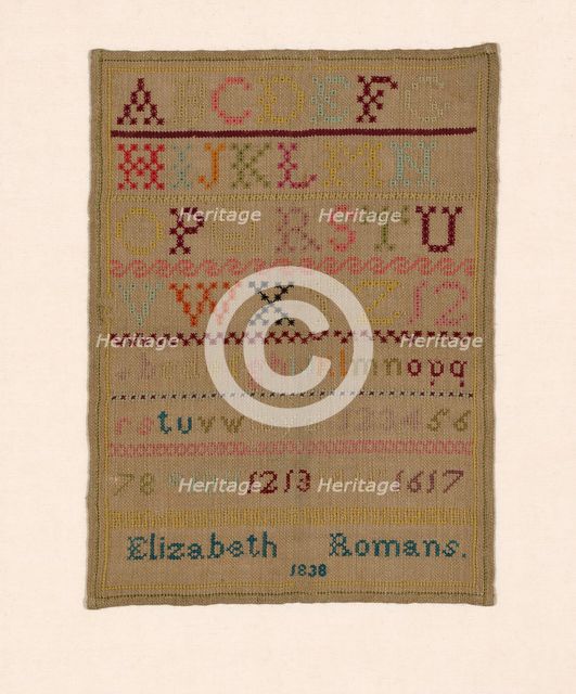 Sampler, Canada, 1838. Creator: Elizabeth Clarke.