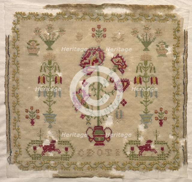 Sampler, early 1800s. Creator: Unknown.