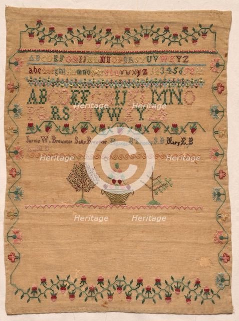 Sampler, early 1800s. Creator: Unknown.