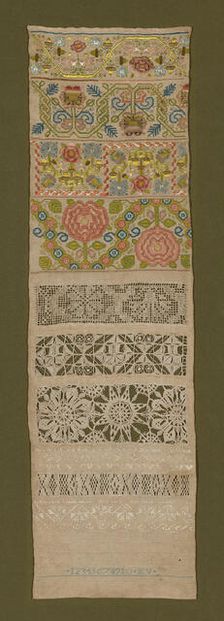 Sampler, England, 1676. Creator: Katherine Veren