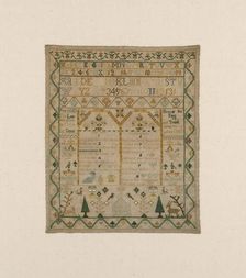 Sampler, England, 1775/1825. Creator: Unknown