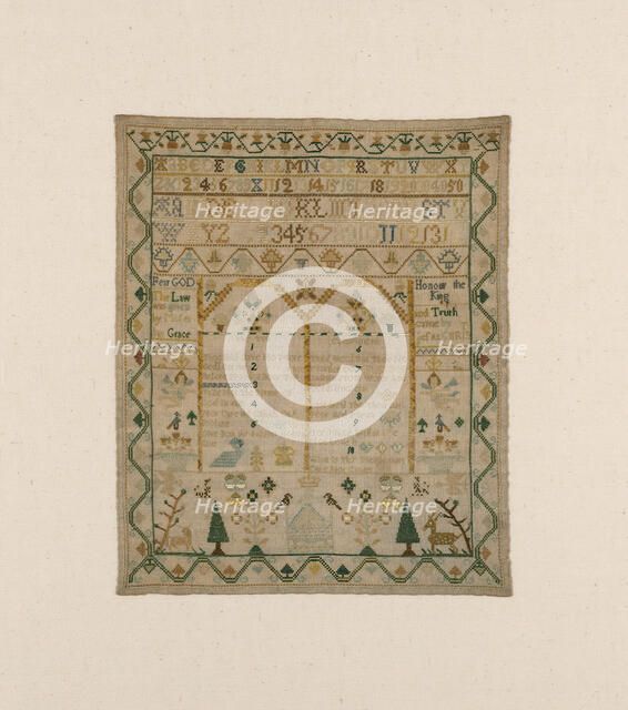 Sampler, England, 1775/1825. Creator: Unknown.