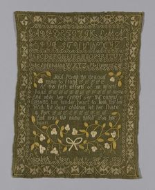 Sampler, England, 1818. Creator: Elizabeth Gloon