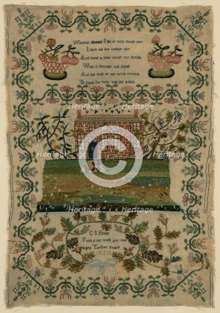 Sampler, England, 1820. Creator: C. S. Peake.