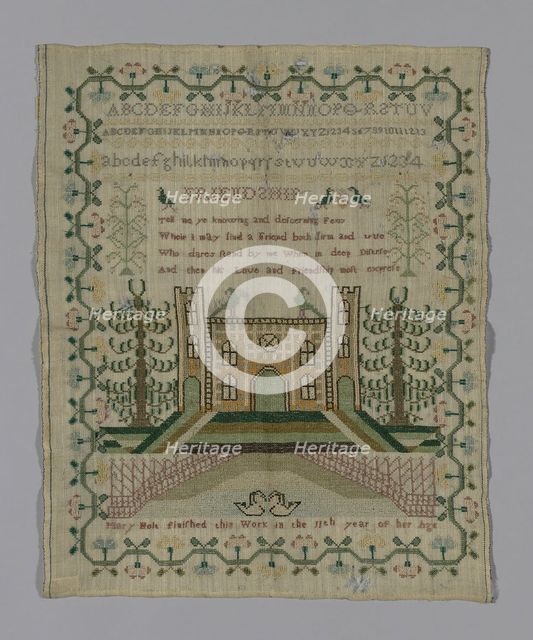 Sampler, England, 19th century. Creator: Mary Holt.