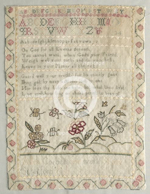 Sampler, February 17, 1755. Creator: Alles Corbett.