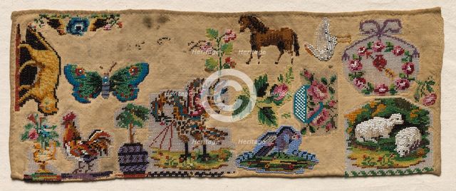 Sampler Fragment, 1800s. Creator: Unknown.