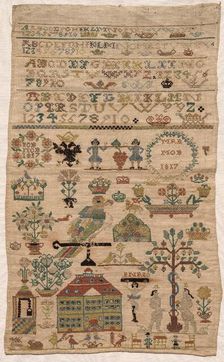 Sampler Fragment, 1817. Creator: Unknown
