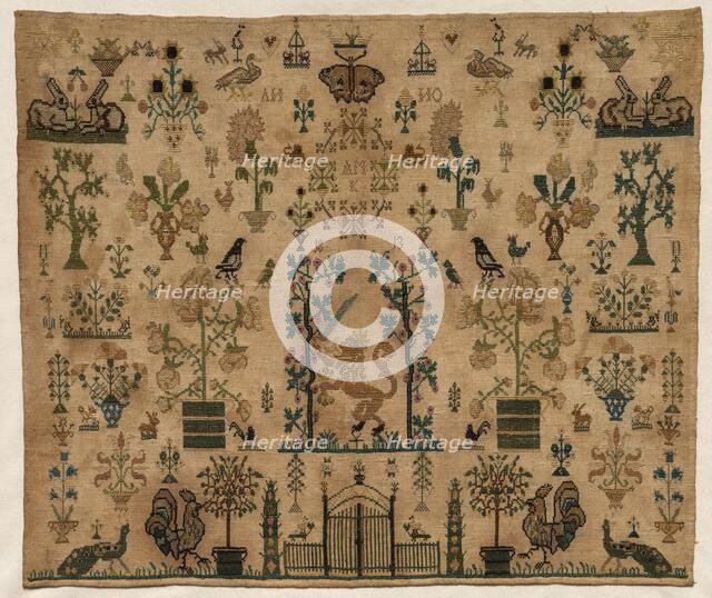 Sampler Fragment, 1813. Creator: Unknown.
