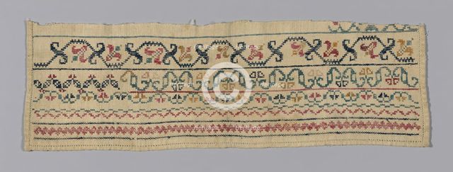Sampler Fragment, United States, 19th century. Creator: Unknown.
