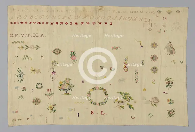Sampler, France, 19th century. Creator: Unknown.