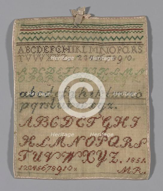 Sampler, Germany, 1851. Creator: Unknown.