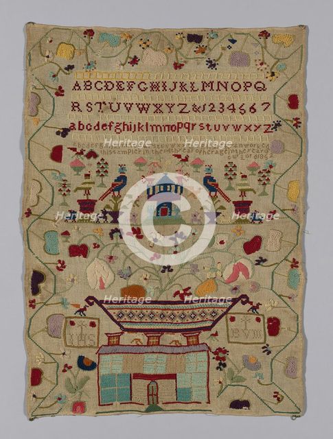 Sampler, Ireland, 1852. Creator: Elisha Ryan.