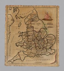 Sampler (Map), England, c. 1800. Creator: Unknown