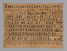 Sampler, Massachusetts, 1793/94. Creator: Hannah Howard