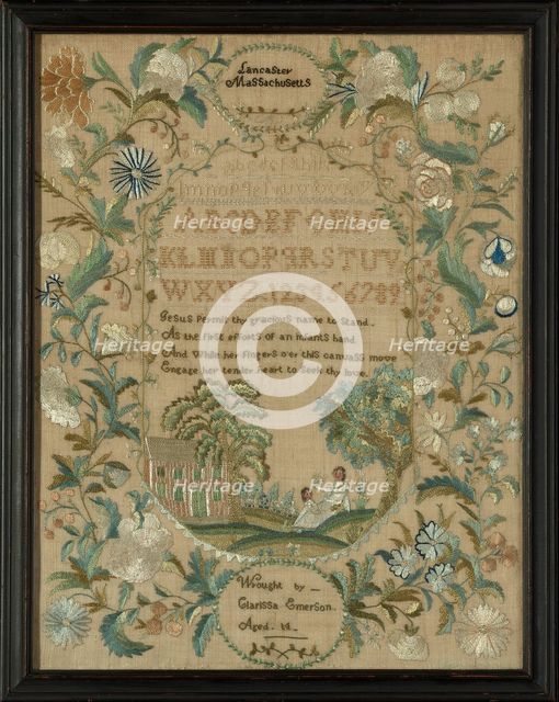 Sampler, Massachusetts, 1822/23. Creator: Clarissa Emerson.