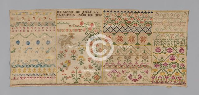 Sampler, México, 1840. Creator: Unknown.